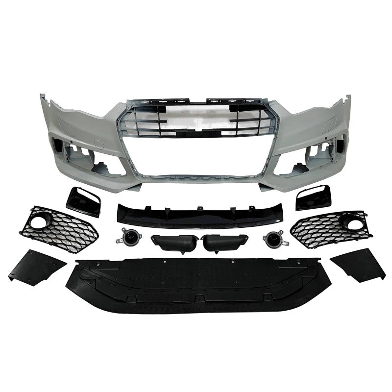 Audi A6 2015-2018 C7 RS6 Style Front Bumper with Carbon Look