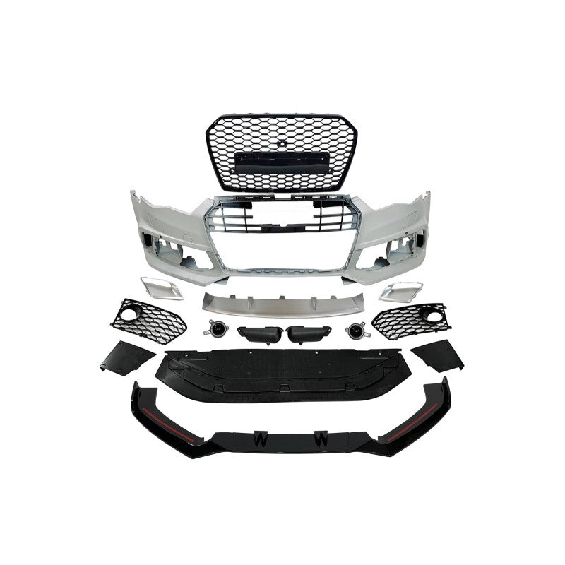 Audi A6 2015-2018 C7 RS6 Design Front Bumper with Spoiler & Camera