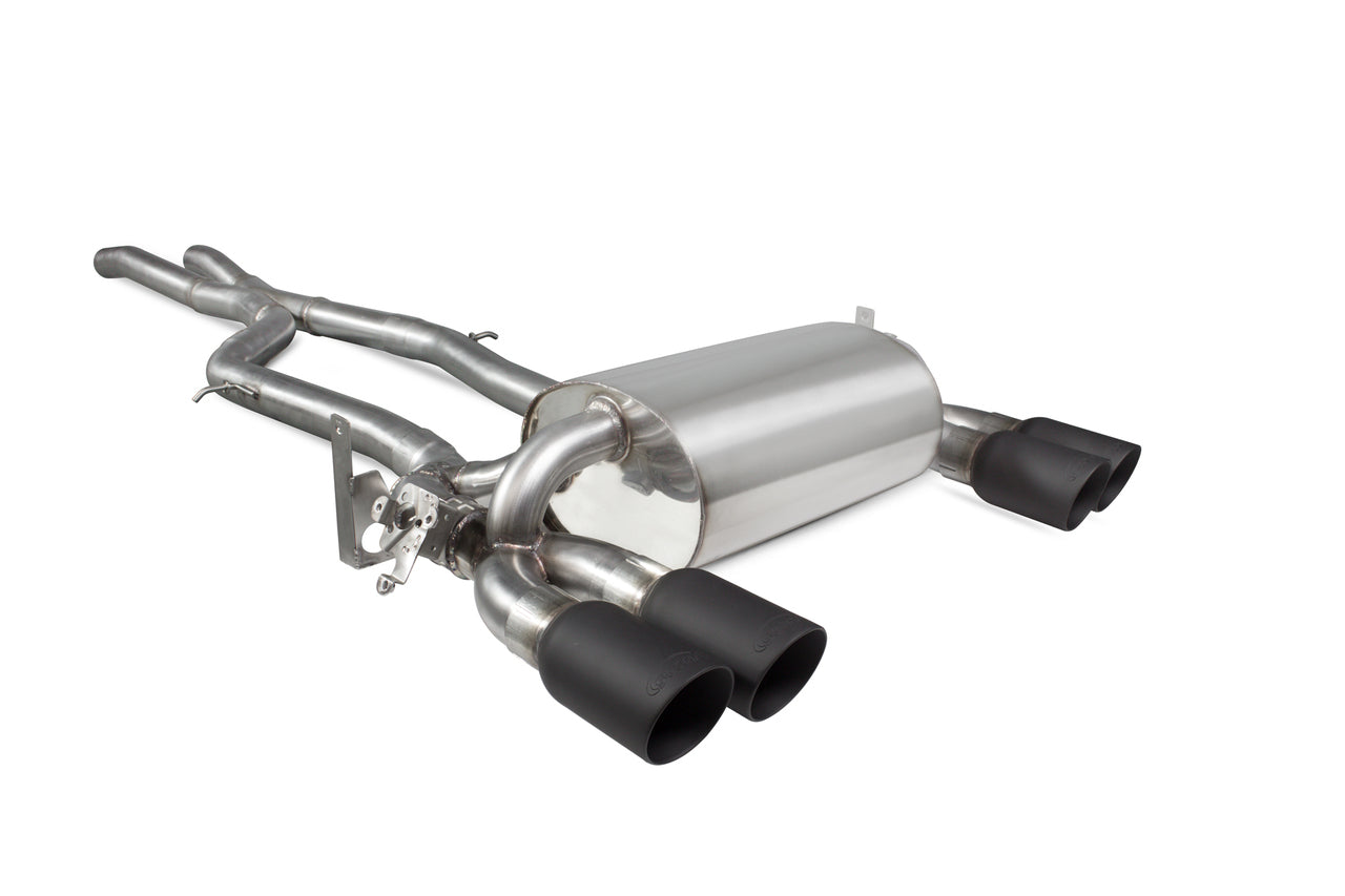 Scorpion Non-res cat-back system with electronic valves - Valved - Black Ceramic Tailipes - F80 M3 - 2014 - 2018 - SBMS073C