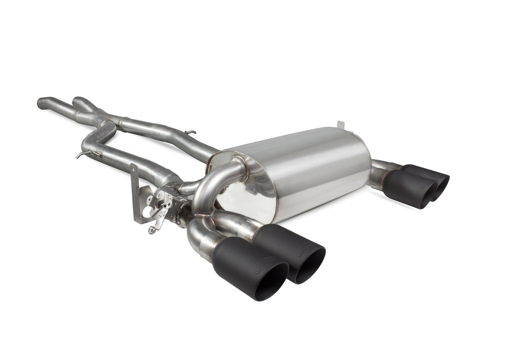 Scorpion Non-res cat-back system with electronic valves - Valved - Black Ceramic Tailipes - F80 M3 - 2014 - 2018 - SBMS073C