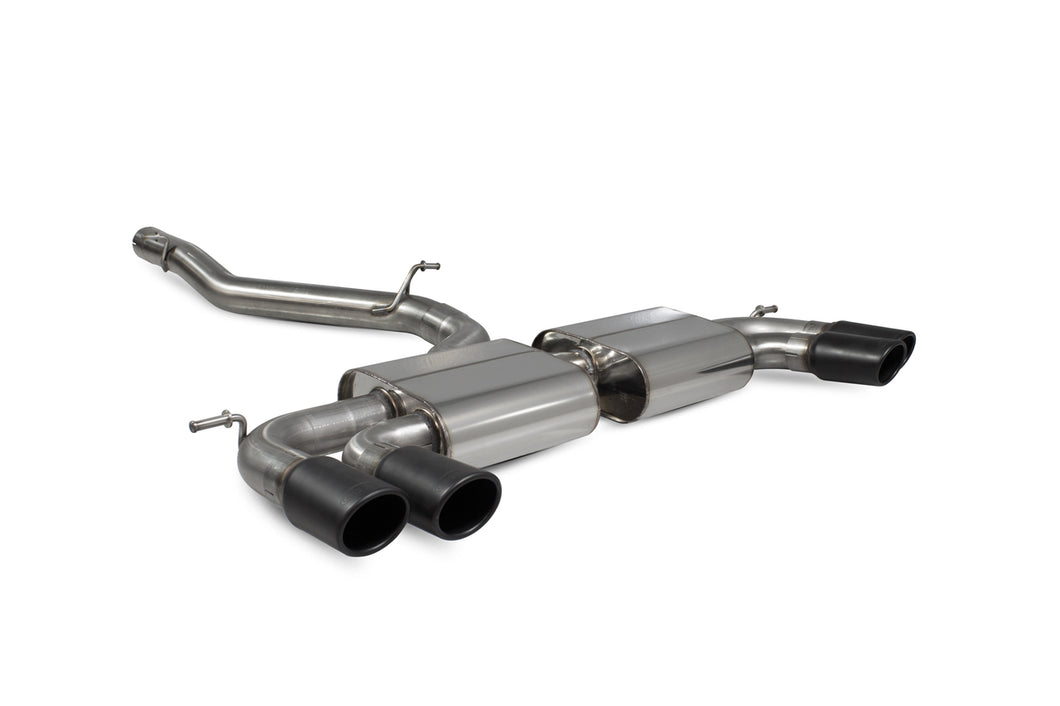 Scorpion Non-res cat-back system Non-valved Black Ceramic Tailpipes - Golf R MK7.5 Facelift GPF & Non GPF Models 2017 - 2019 - SVWS055C