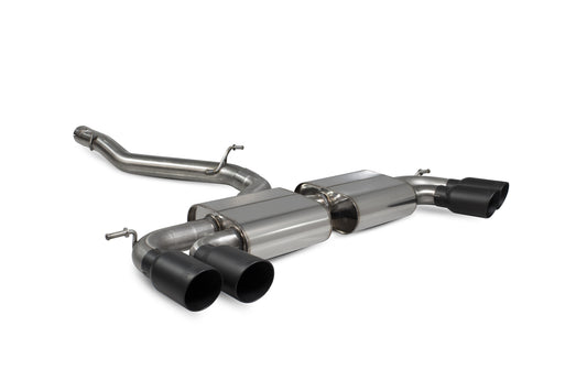 Scorpion Non-res cat-back system Non-valved Black Ceramic Tailpipes - Golf R MK7.5 Facelift GPF & Non GPF Models 2017 - 2019 - SVWS055DC